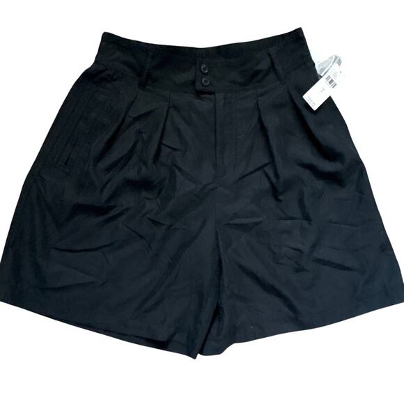 Anthropologie Pleated Long Length High‎ Rise Dress Black Shorts Size 2 - Picture 5 of 9